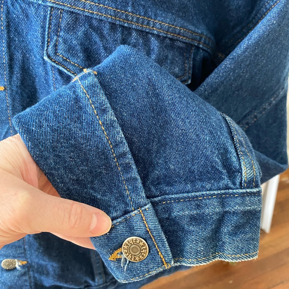 Vtg Tyca Union Made American Legion Riders Dark Wash Denim Jean Trucker Jacket L - Picture 5 of 10